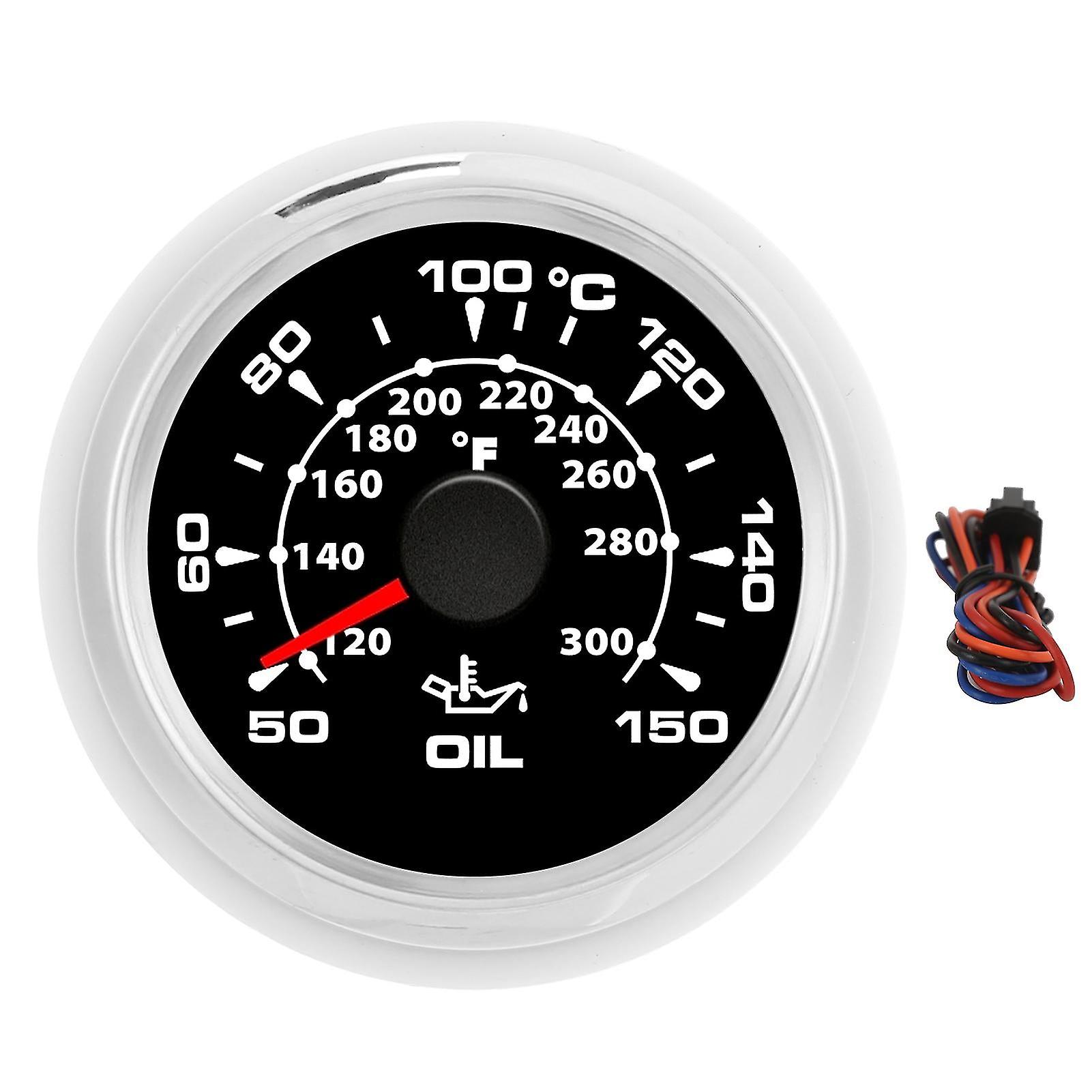 2In Digital Oil Temperature Gauge 36119ohm 50150 Display 8 Colors Backlight Black Dial Silver Bezel
