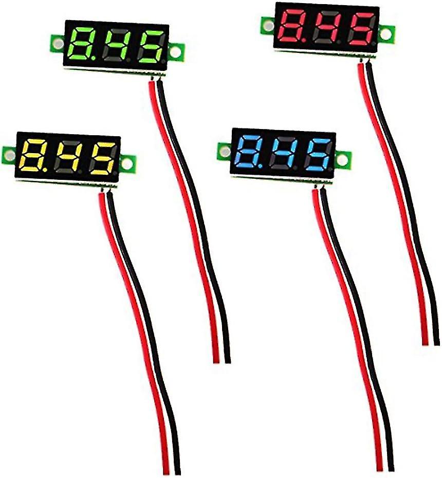 4pcs 0.28 Inch Mini Digital Voltmeter Led Display, Two-wire Voltage Tester