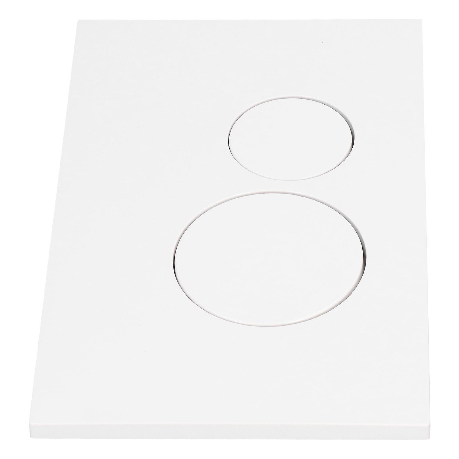 Toilet Water Tank Panel White ABS Squared Round Button Dual Flush Panel with Concealed Columns 