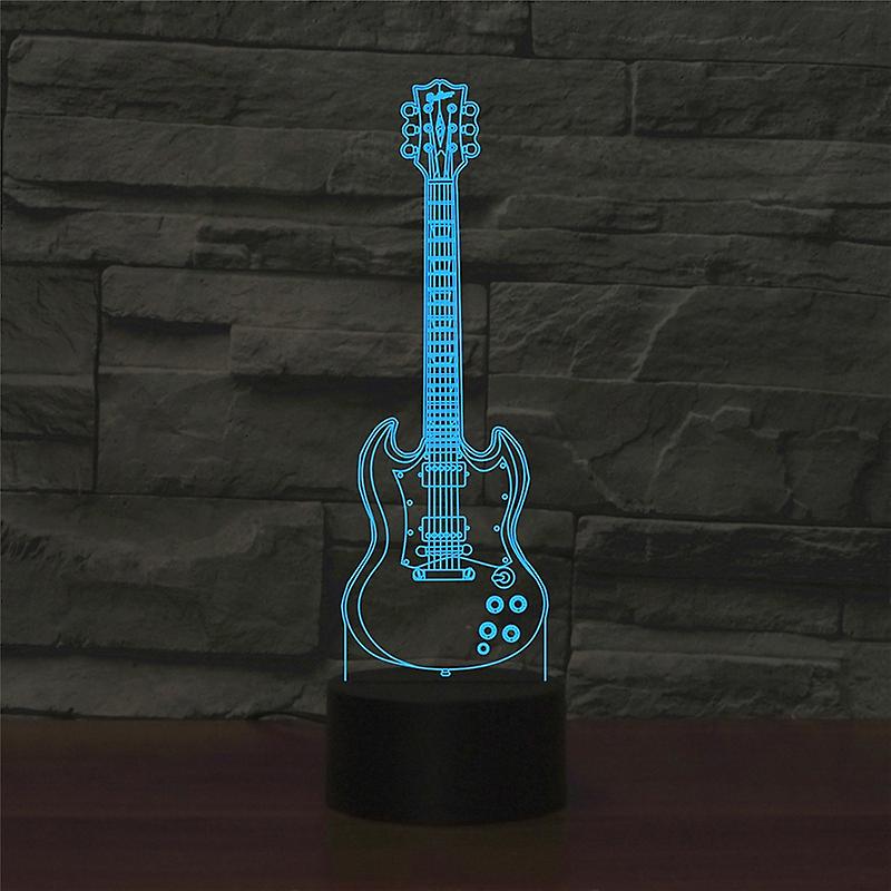 Five-string Guitar Table Lamp, USB Touch Version