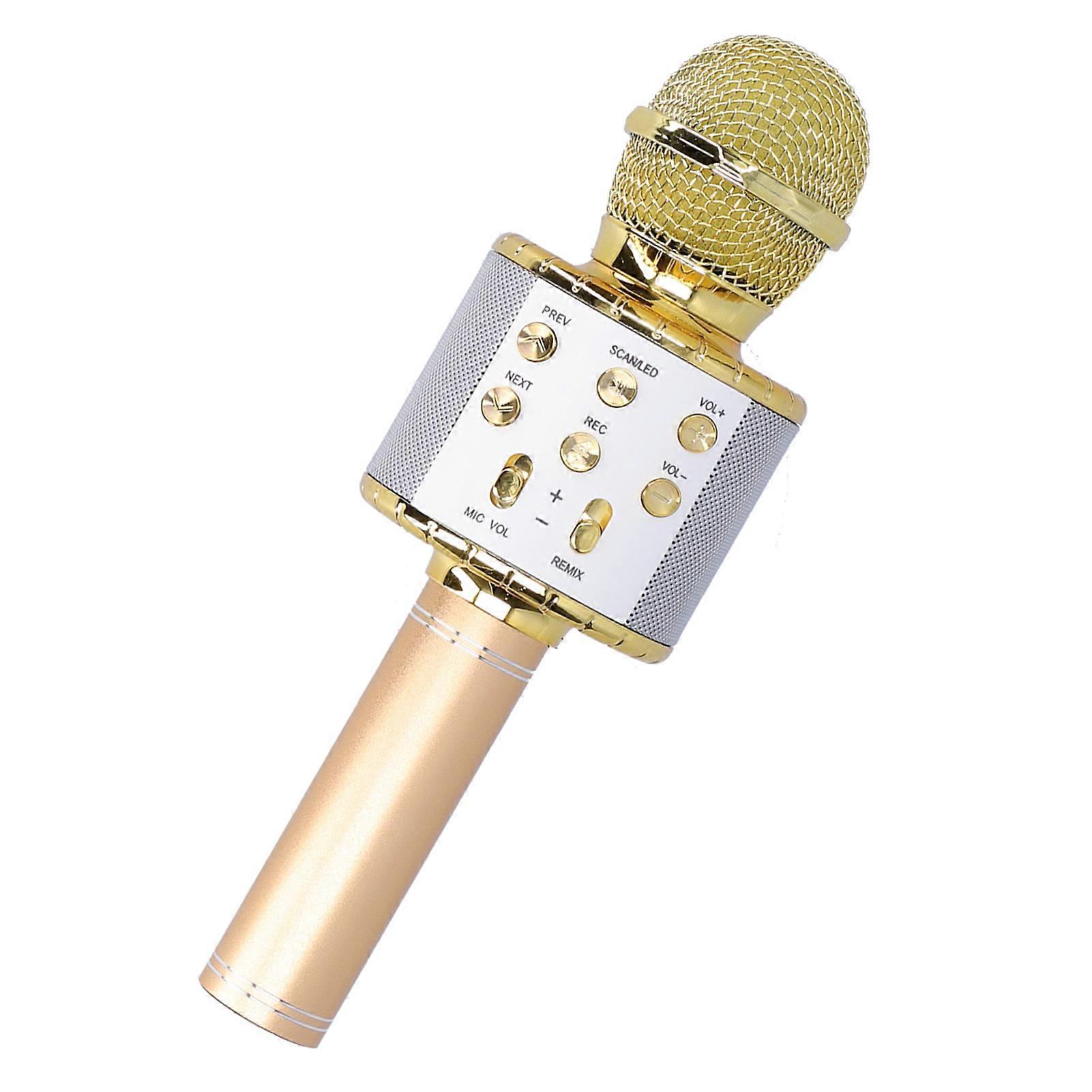 Wireless Microphone Speaker Bluetooth with LED Light Portable Handheld for Karaoke Party