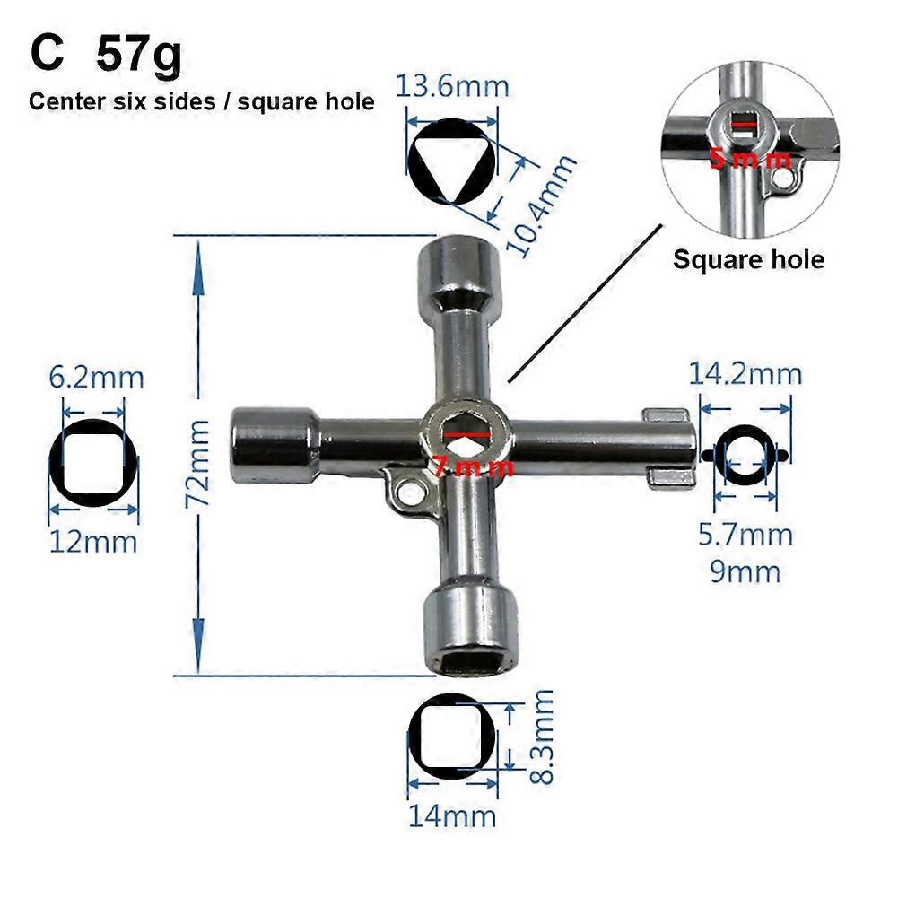 Clé triangulaire universelle à 4 voies pour armoire de compteur d'ascenseur à gaz et électrique