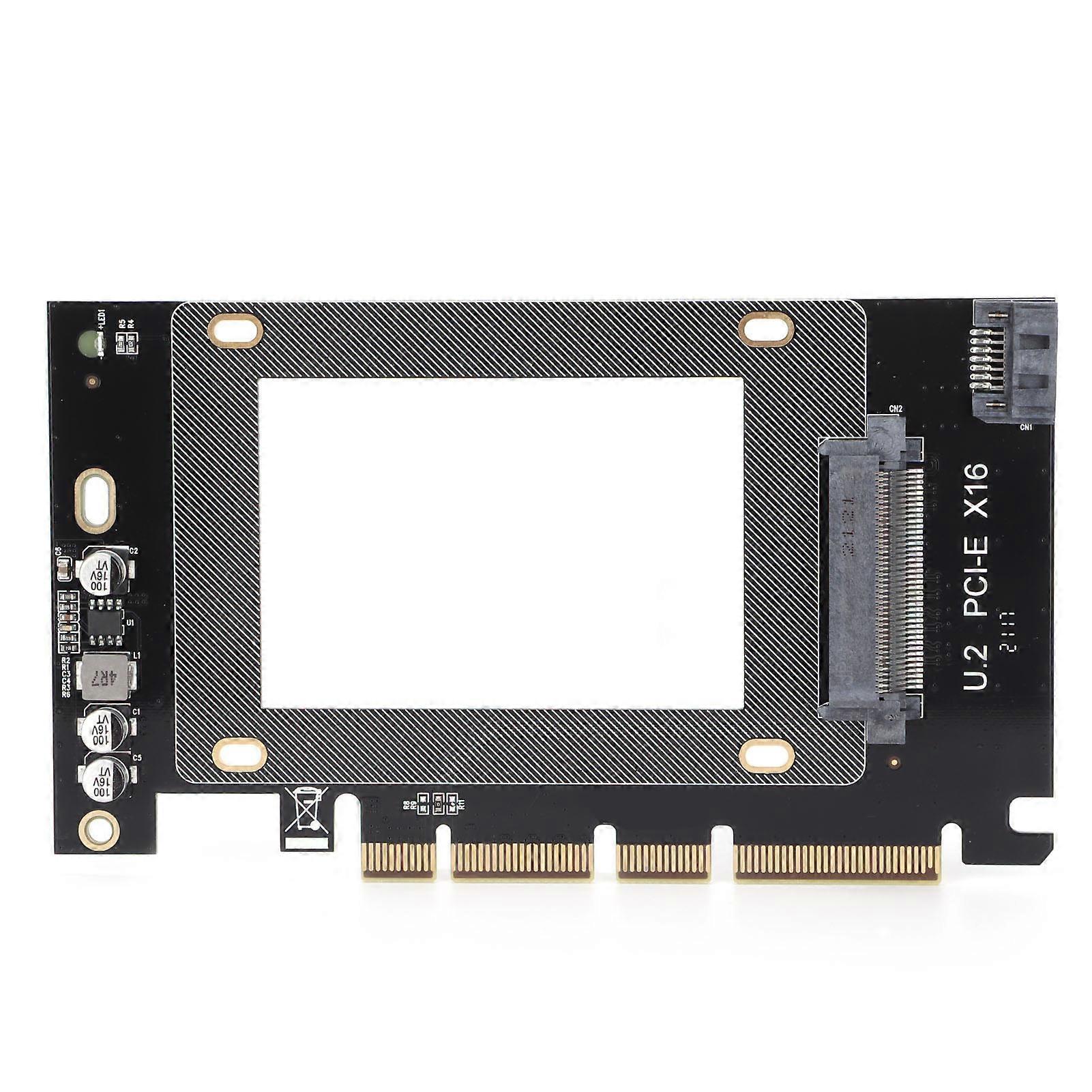 JEYI Adapter Card PCIE X16 to U.2 SFF8639 to SSD SATA3.0 Dual Port SelfPowered Expansion Card
