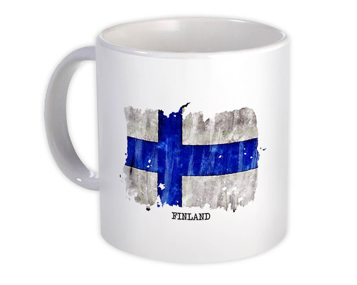 Presentmugg: Finlands flagga Europa