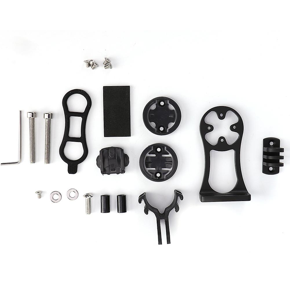 Bike Computer Stem Extension Bracket Aluminum Alloy Extendable Base CNC Light Clamp Black