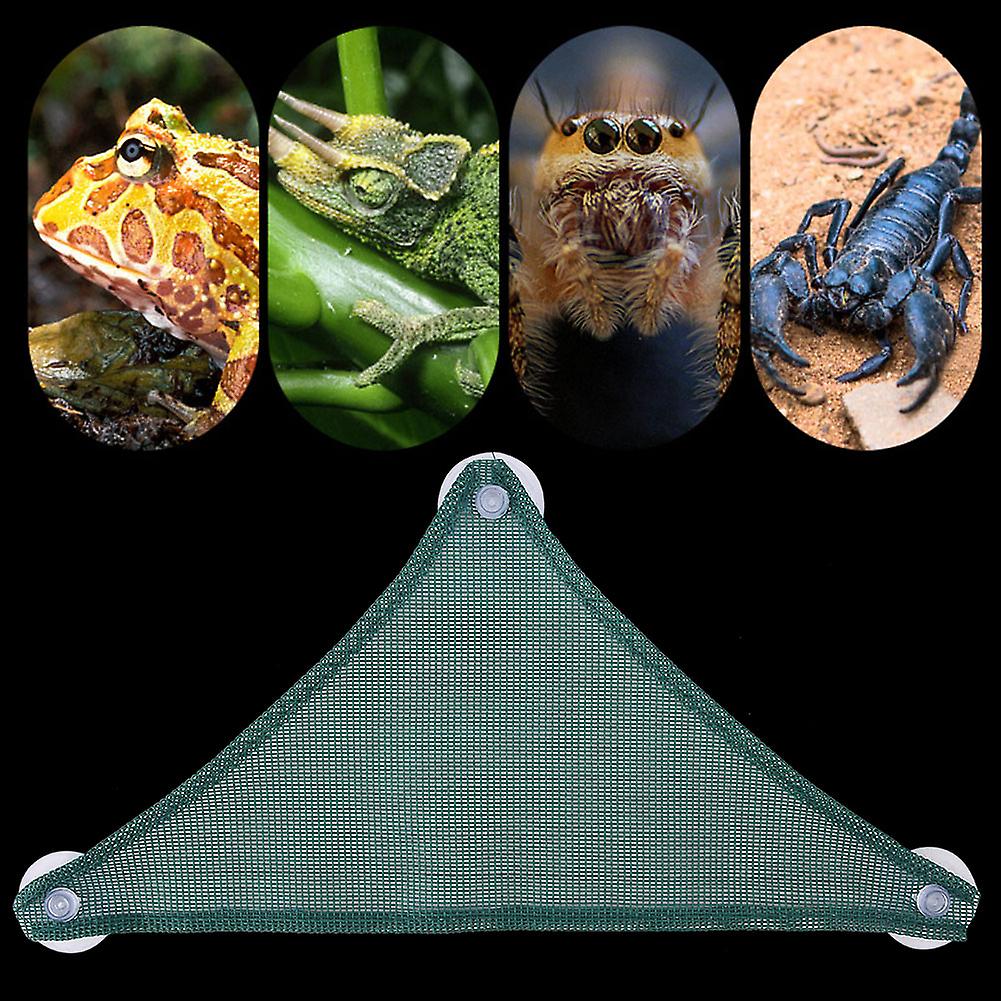 Triangular Hanging Net Reptile Hammock Lizard Beared Dragon Hammock Lounger Green M 38*18cm