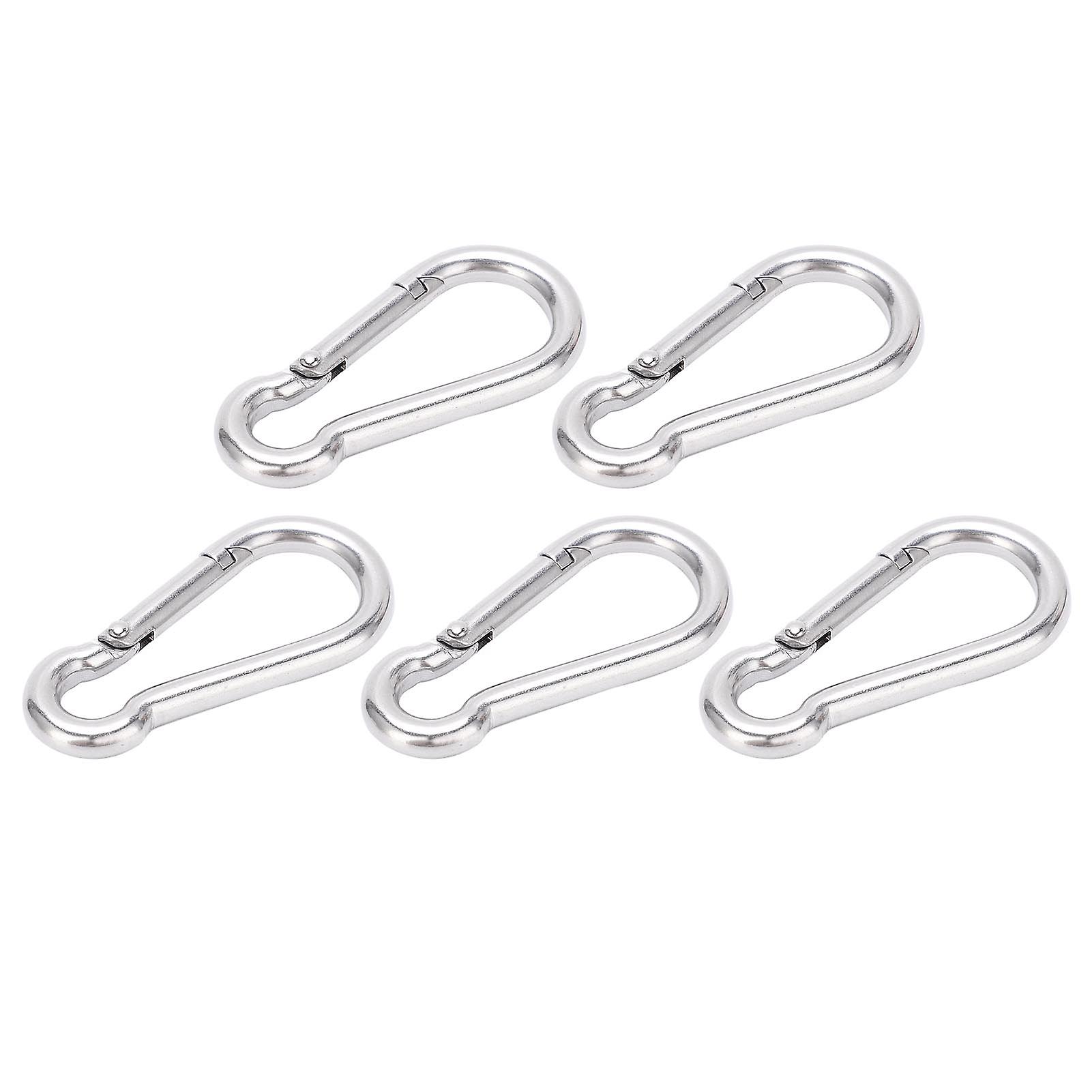 5 Pack 50mm Heavy Duty Stainless Steel Spring Snap Hooks for Hammock Dog Leash