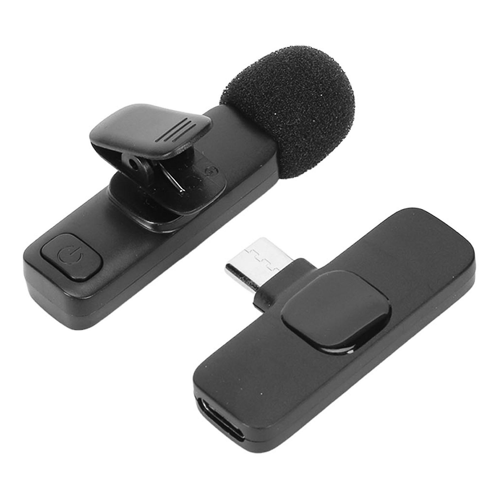 Wireless Lavalier Lapel Microphone Professional Noise Cancellation Clip On Microphones for Livestreaming Video Recording 