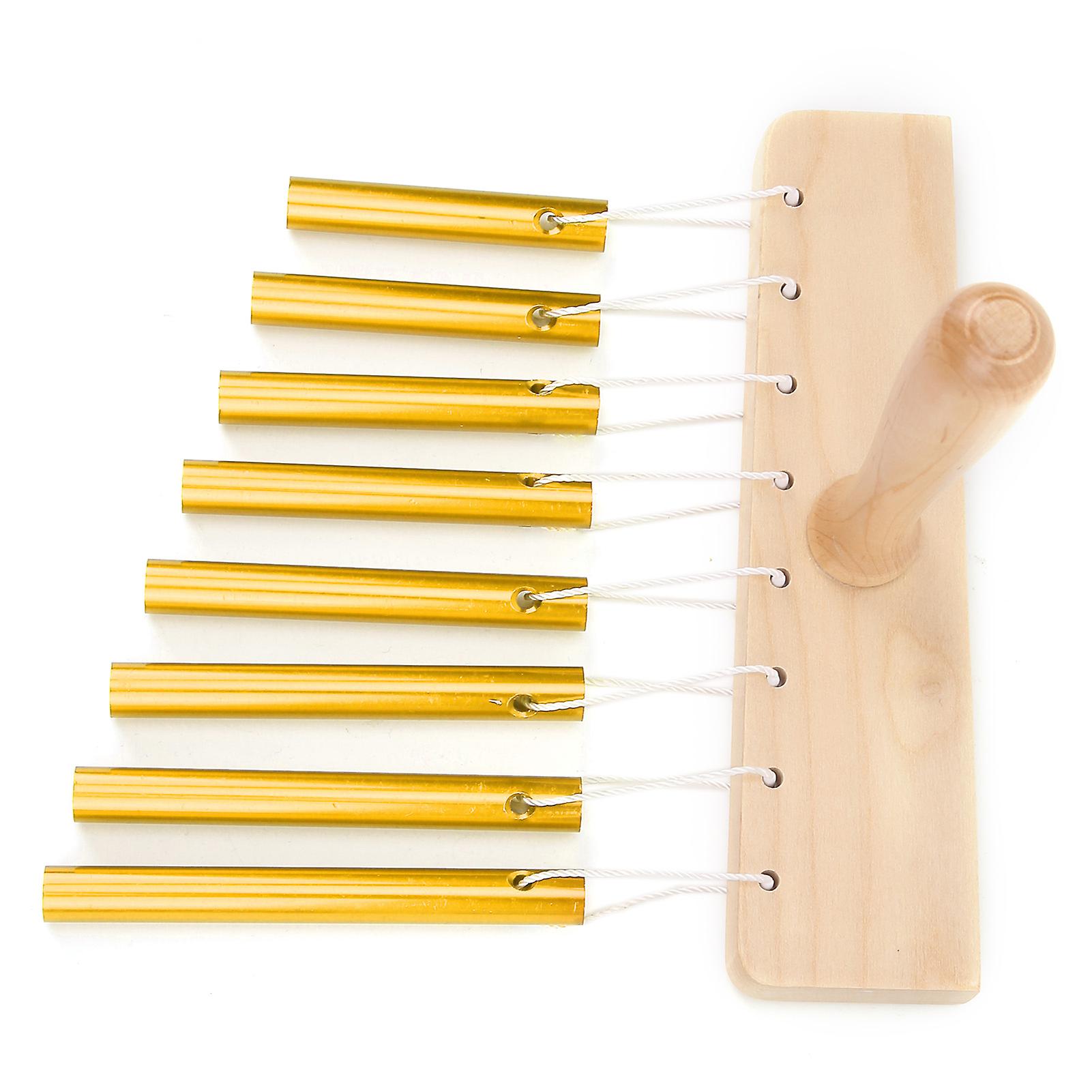 8-Tone Chimes Single Row Tube Percussion Toy with Hammer Gold