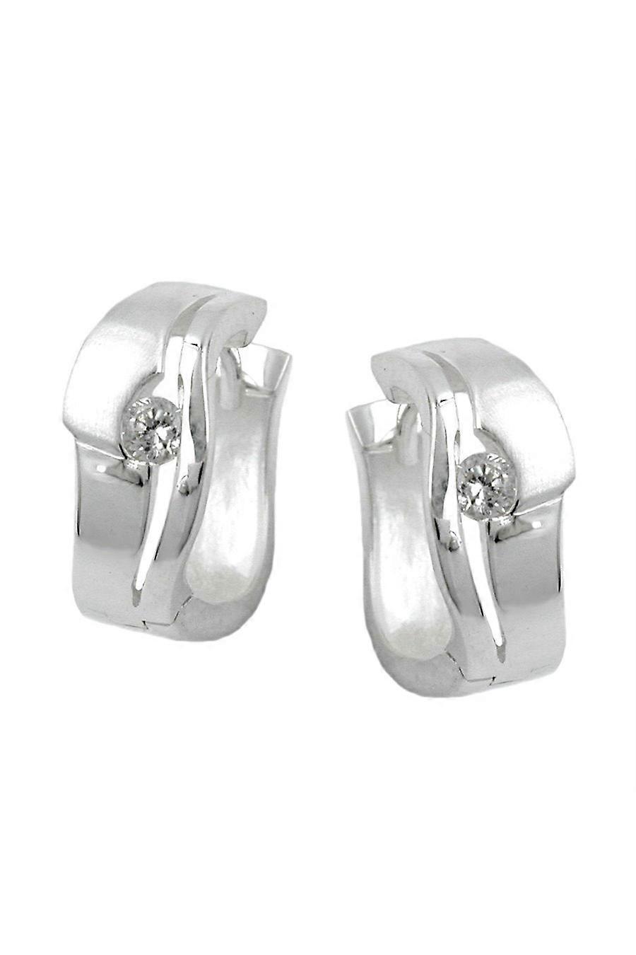 Hoop Earrings Cubic Zirconia,white Silver 925 - Gl93104