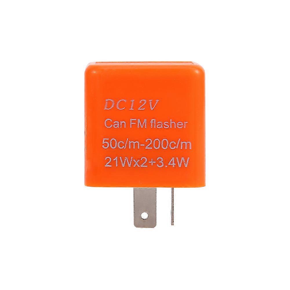Universal Motorcycle Turn Signal Light 2 Pin Adjustable Speed LED Flasher Relay 12V Orange