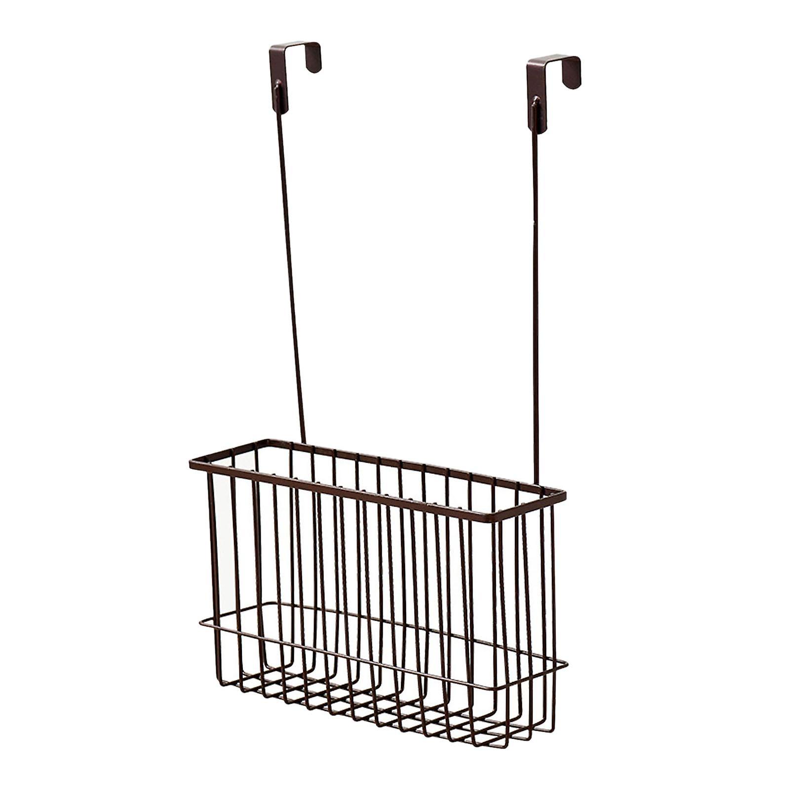 Wire Basket Hanging Storage Organizer,Wall Door Mount Foil Holders Rack, Grid Storage Baskets with Hooks for Cutting Board