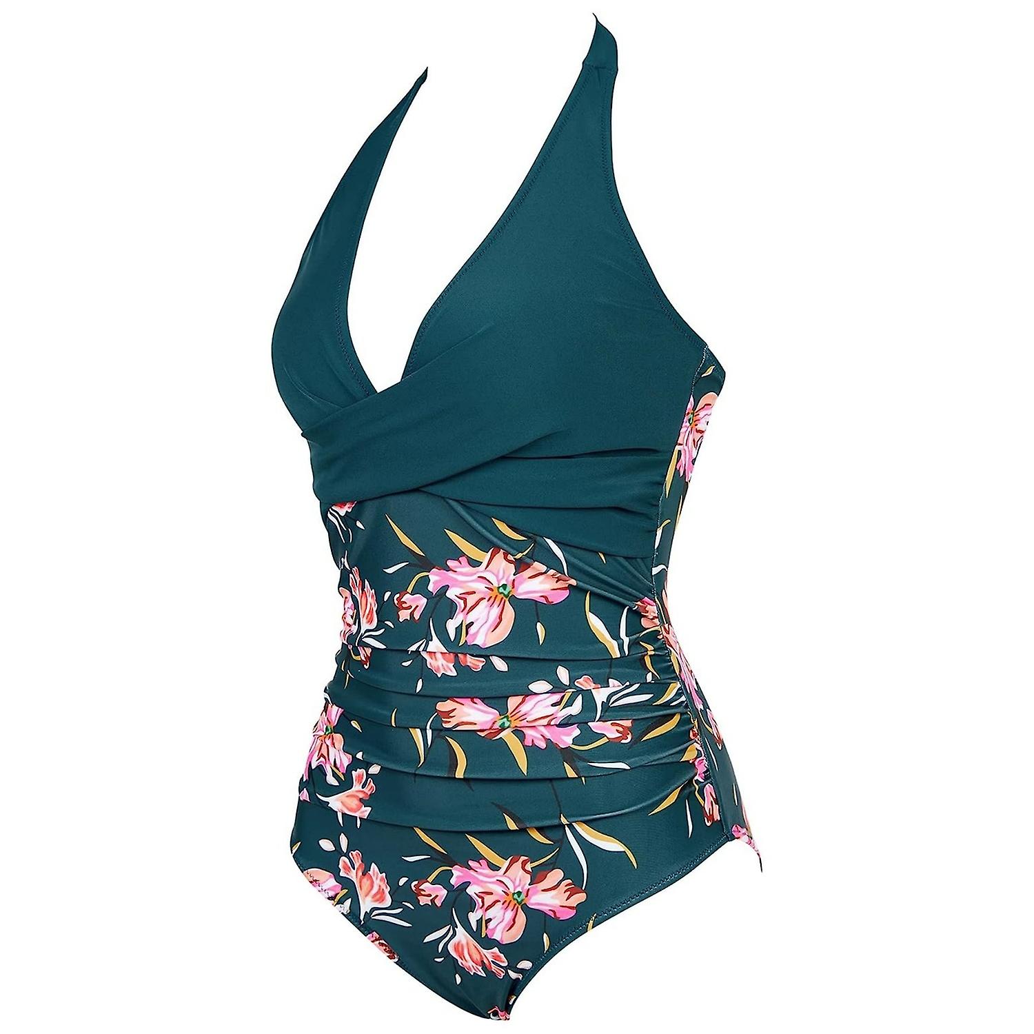 Graphic One Piece Swim Suits Full Coverage Push Up Soft Summer Lace Up Backless Crisscross