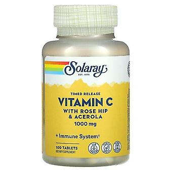 Solaray, Timed Release Vitamin C, With Rose Hip & Acerola, 1,000 mg, 100 Tablets