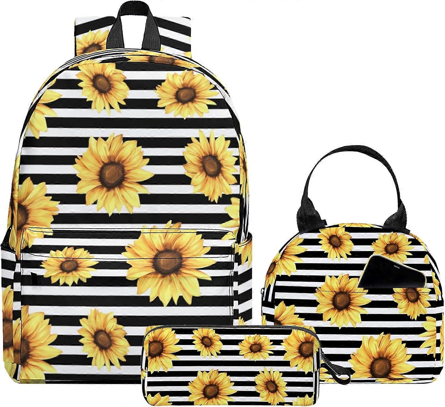 3 قطع حقيبة ظهر للأولاد والبنات ، مجموعات حقائب ظهر مدرسية للأطفال مع حقيبة غداء مقلمة ، سعة كبيرة 17 بوصة مجموعة كتب 3 في 1 للمراهقين الابتدائية Mi