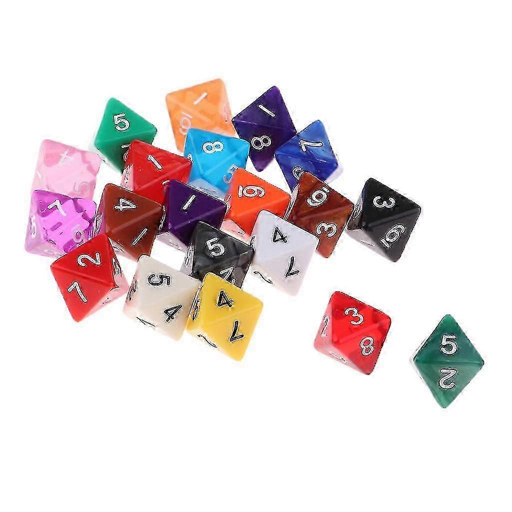 20 Pieces Polyhedral Dice Set For Table Game Kids Math Practice 8 Sided