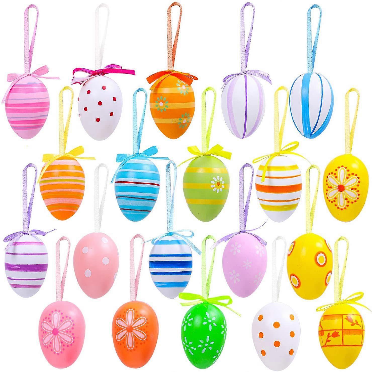 20x Easter Eggs for Hanging - Hand Painted Easter Decorations in Great Colors - Decorative Easter Eggs with Beautiful Patterns