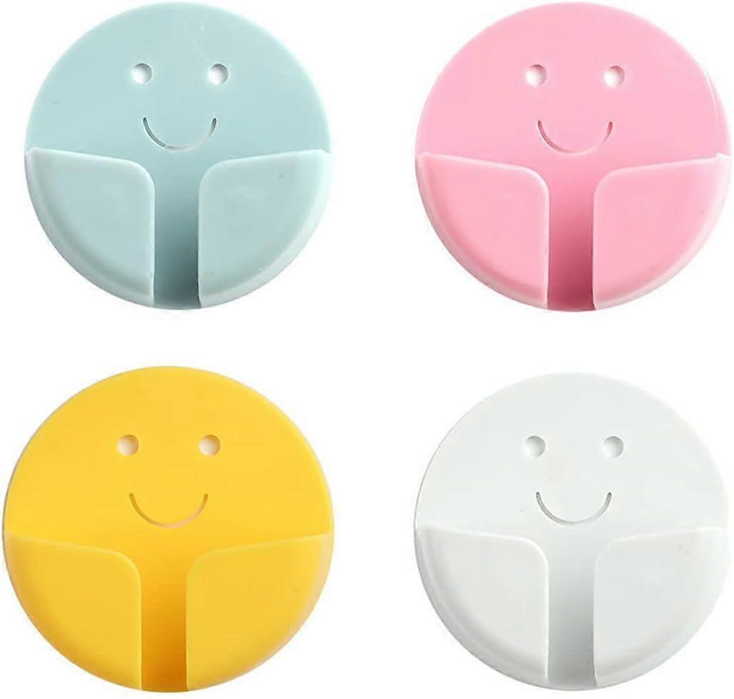 4-Pack Plastic Hooks with Adhesive , Non-Perforated Hook Brackets, Plug Hooks Super Glue BracketDrill-Free Socket Bracket Wall-Mounted Suitable fo