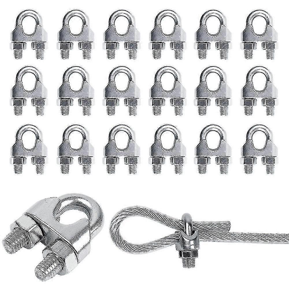 20 قطعة كابل معدني المشبك سلك حبل مقاطع U-كابل المشابك U بولت كابل كليب U M3 كابل بولت الفولاذ المقاوم للصدأ المشبك روابط الكابلات - Pjun