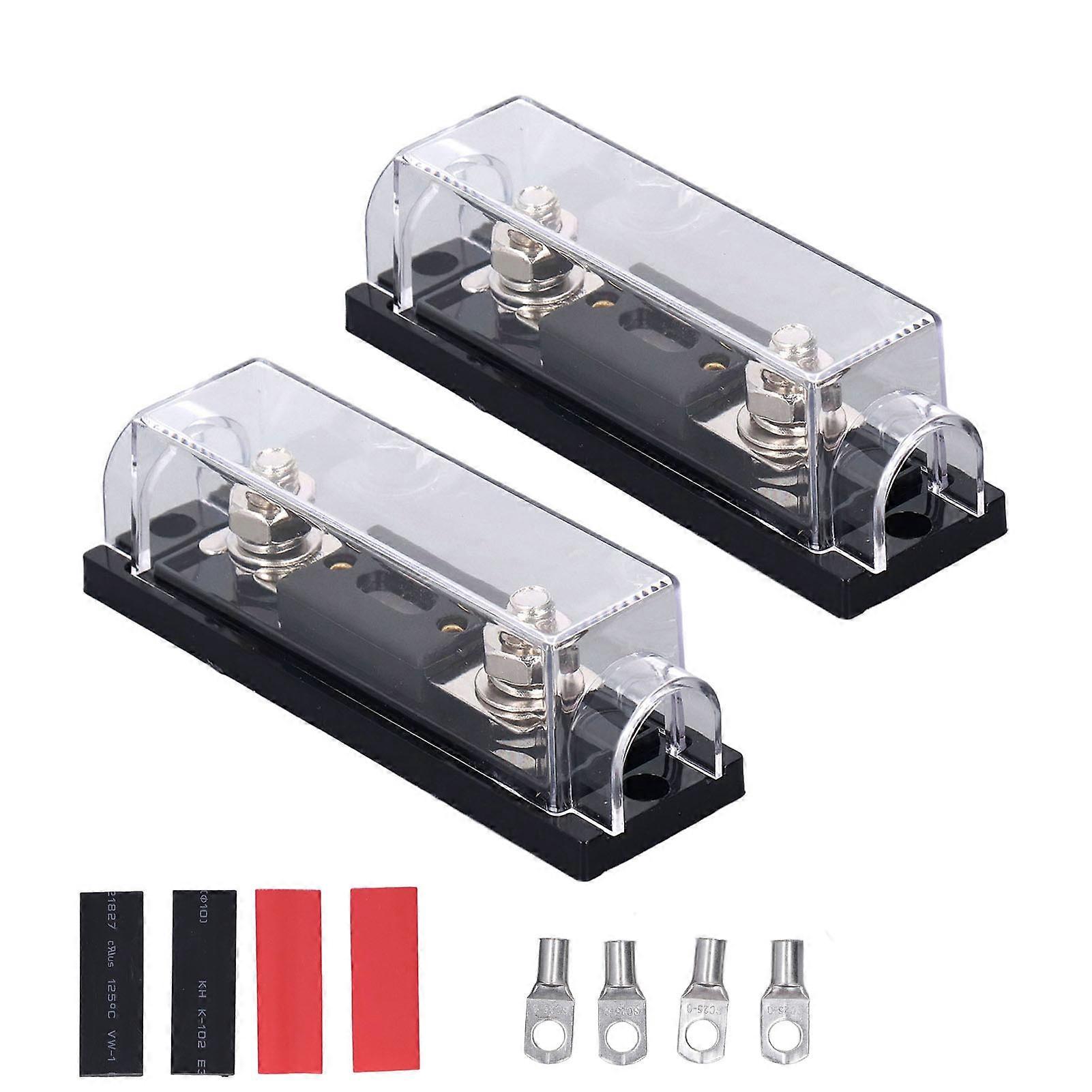 2 Pcs Audio Fuses Holders 250A 48V Stereo Video System ANL Fuse Block for RVs Yachts Ships Agricultural Vehicles