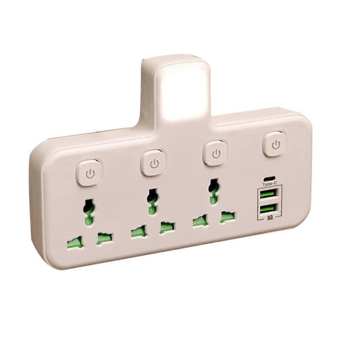 Multi Outlet Power Strip Wall Socket Universal Network Filter USB Charger Separate Switch Adapter with Light US Plug