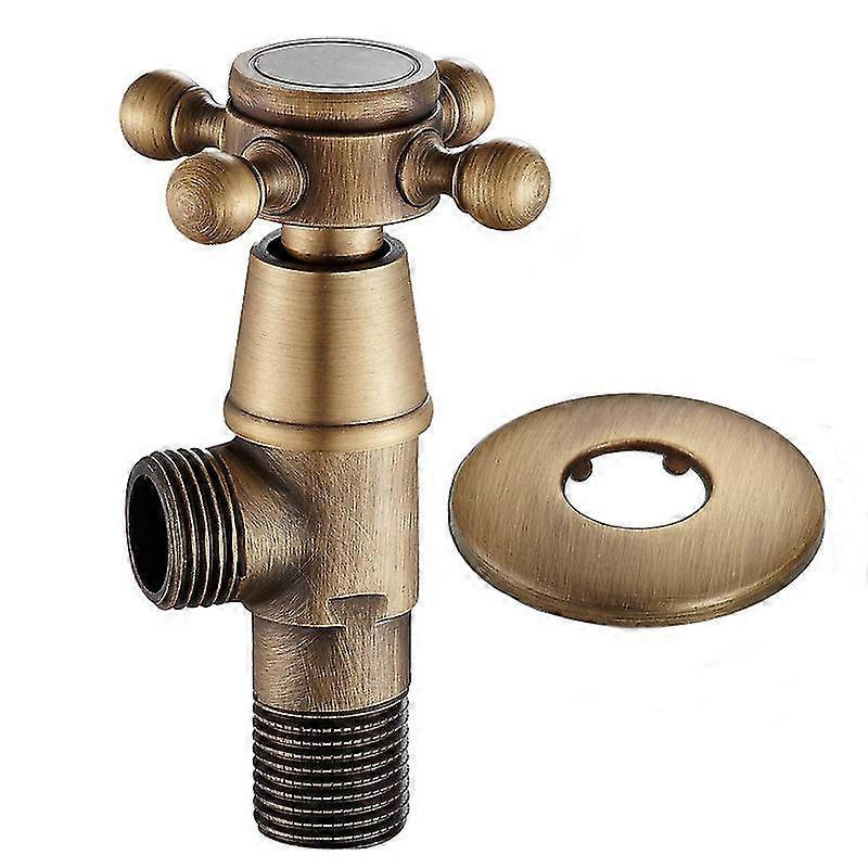 1pcs Triangular Valve 1/2" Eight Character Valve Triangular Valve Antique Brass Suitable For Bathroom Kitchen Sink