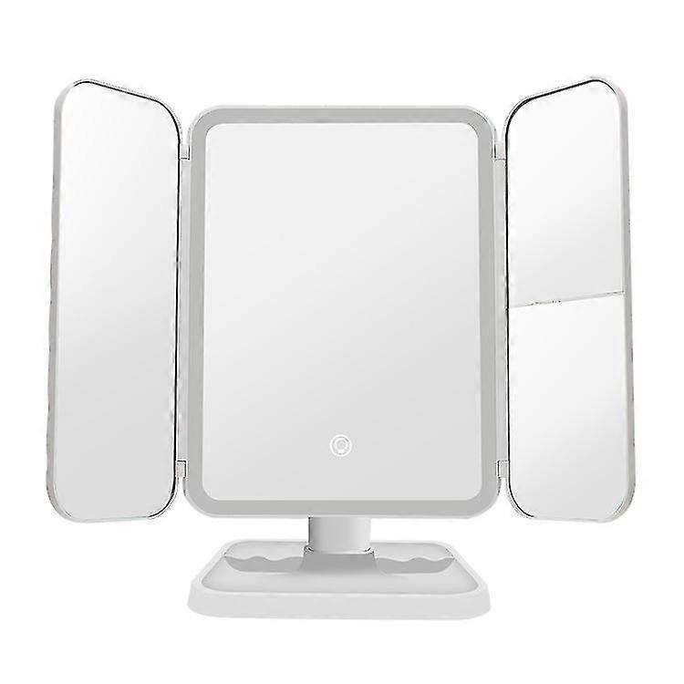 Makeup Mirror Foldable Triple Vanity Mirror With 52 Led Lihgt 3 Color Lighting Touch Control