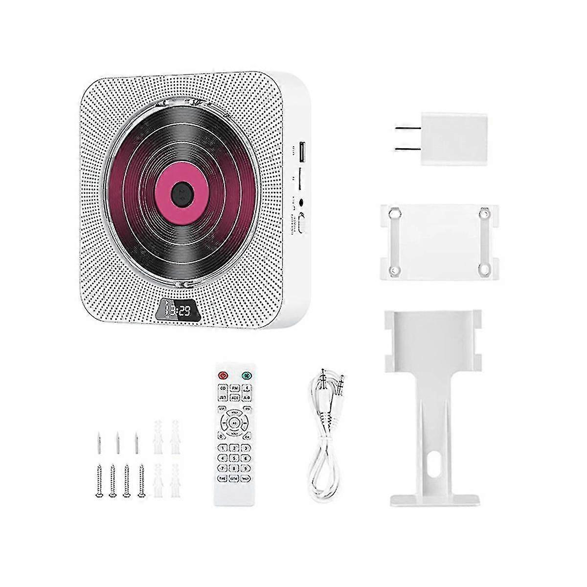 Portable Cd Player Bluetooth Cd Speaker Digital Display Stereo Speaker Wall Mounted Music Player Fo