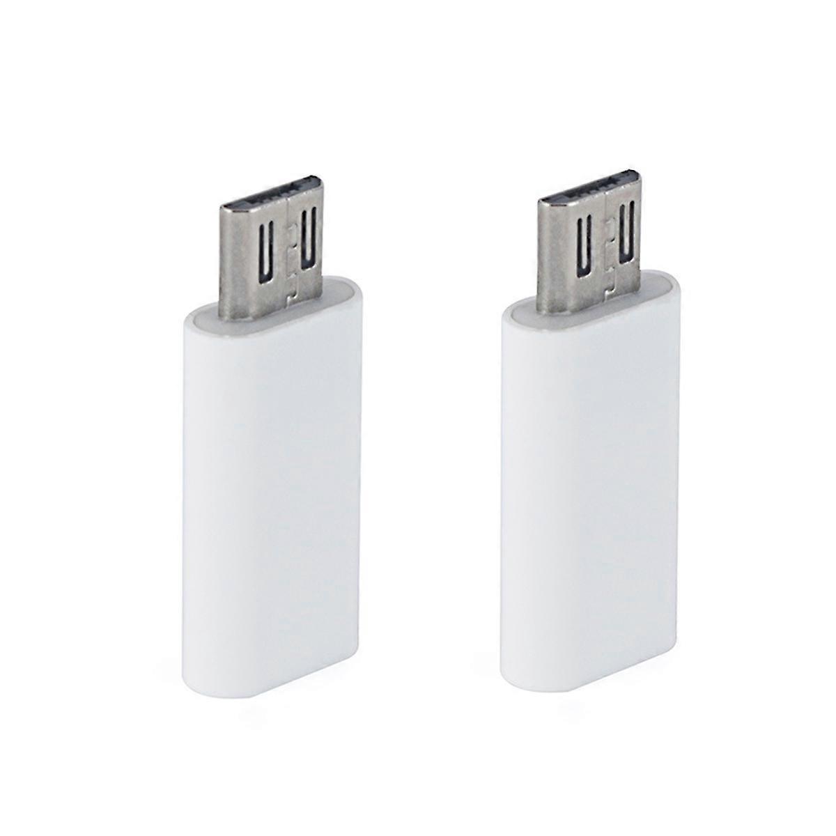 2PCS/Set Type-C Female to Micro USB Data Adapter for Tablet Phone and Laptop (White)