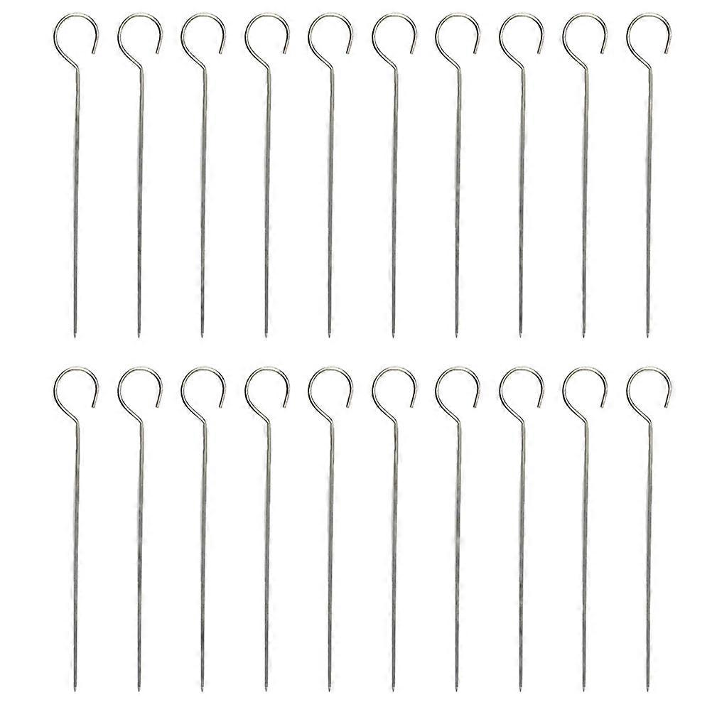 20 Pcs Steel Grilling Skewers Barbecue Kabob Skewers Grilling Skewers Roasting Sticks