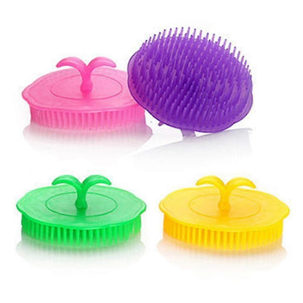 ヘアスカルプスャーマンプーブラシ、4個頭皮ブラシシャワー、ふけと互換性のある柔らかい頭皮スクラバー、アドゥルと互換性のある頭皮エクスフォリエーターブラシ