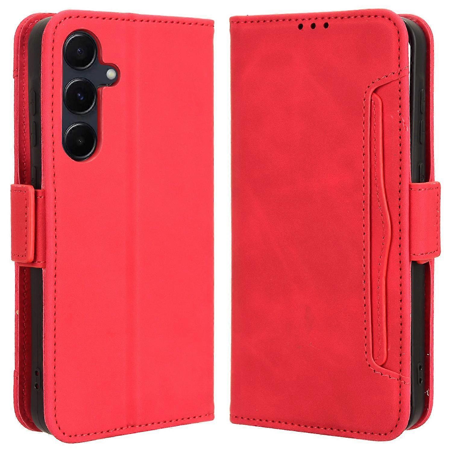 Red For Samsung Galaxy A35 Case Wallet Leather Flip Phone Cover With Card Slots 5G