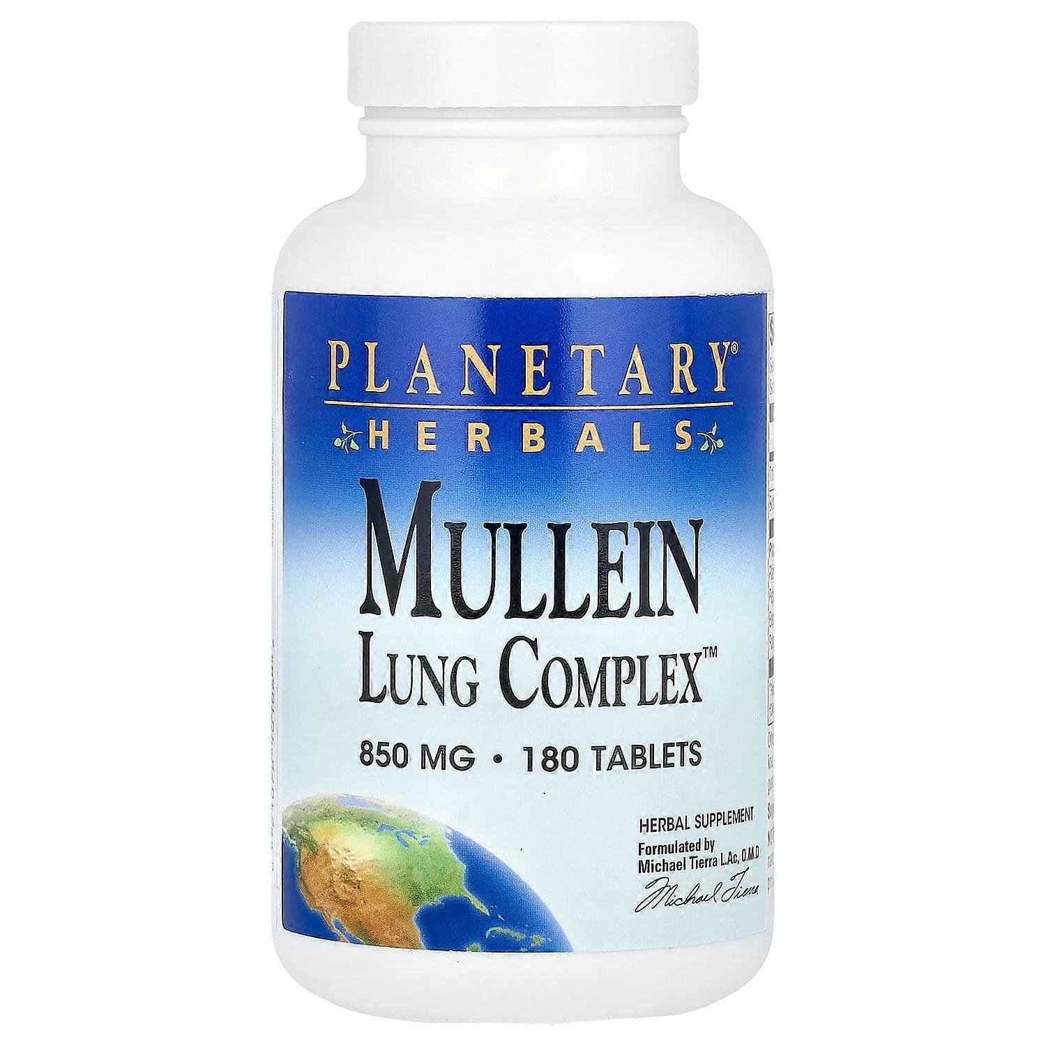 Planetary Herbals, Mullein Lung Complex‚Ñ¢, 1,700 mg, 180 Tablets (850 mg per Tablet)