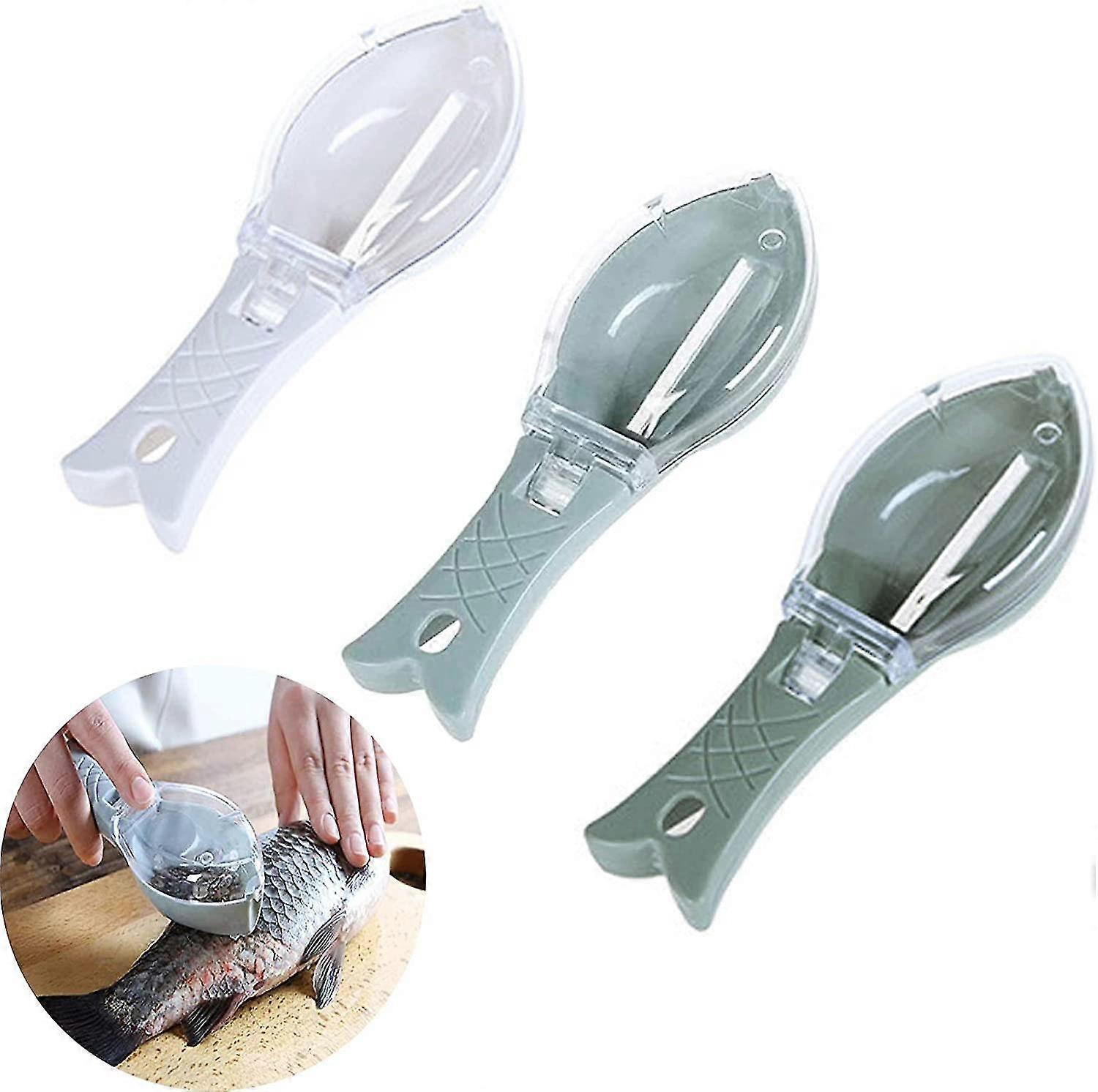 For 2024 3 Pieces Fish Scale Scraper, Plastic Fish Scale Scraper, Fish Scale Decalcifier, Fish Cleaning Tool