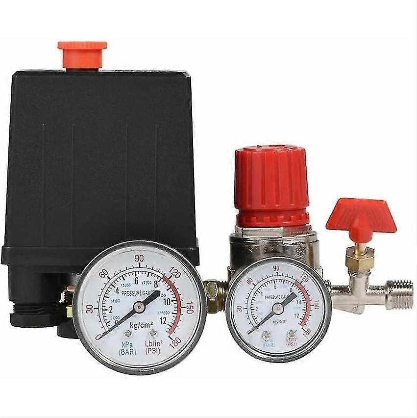 Luftkompressor Druckschalter Druckventilschalter Luftkompressor mit Reglermanometer (Kunststoffmanometer)