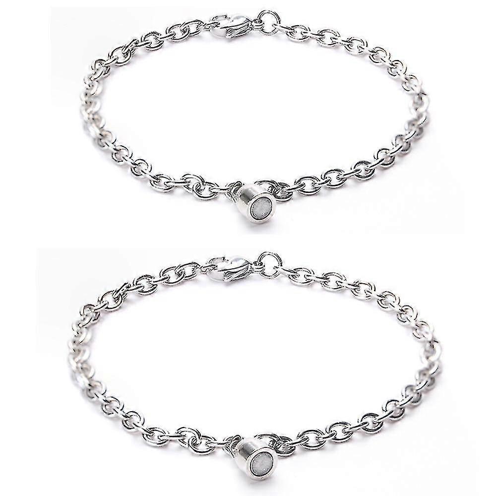 2pcs / set steel o-shaped magnet bracelet for couples