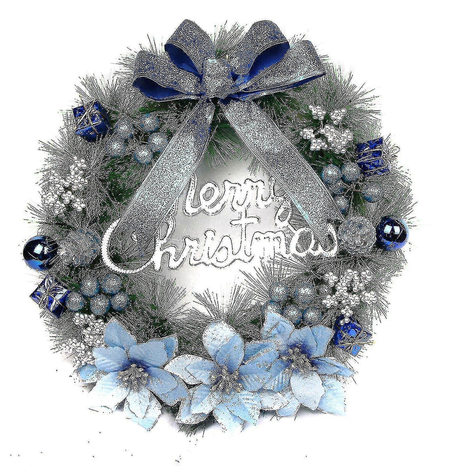 Wreaths Artificial Garland With Bells Bowknot Xmas Door Decoration_y