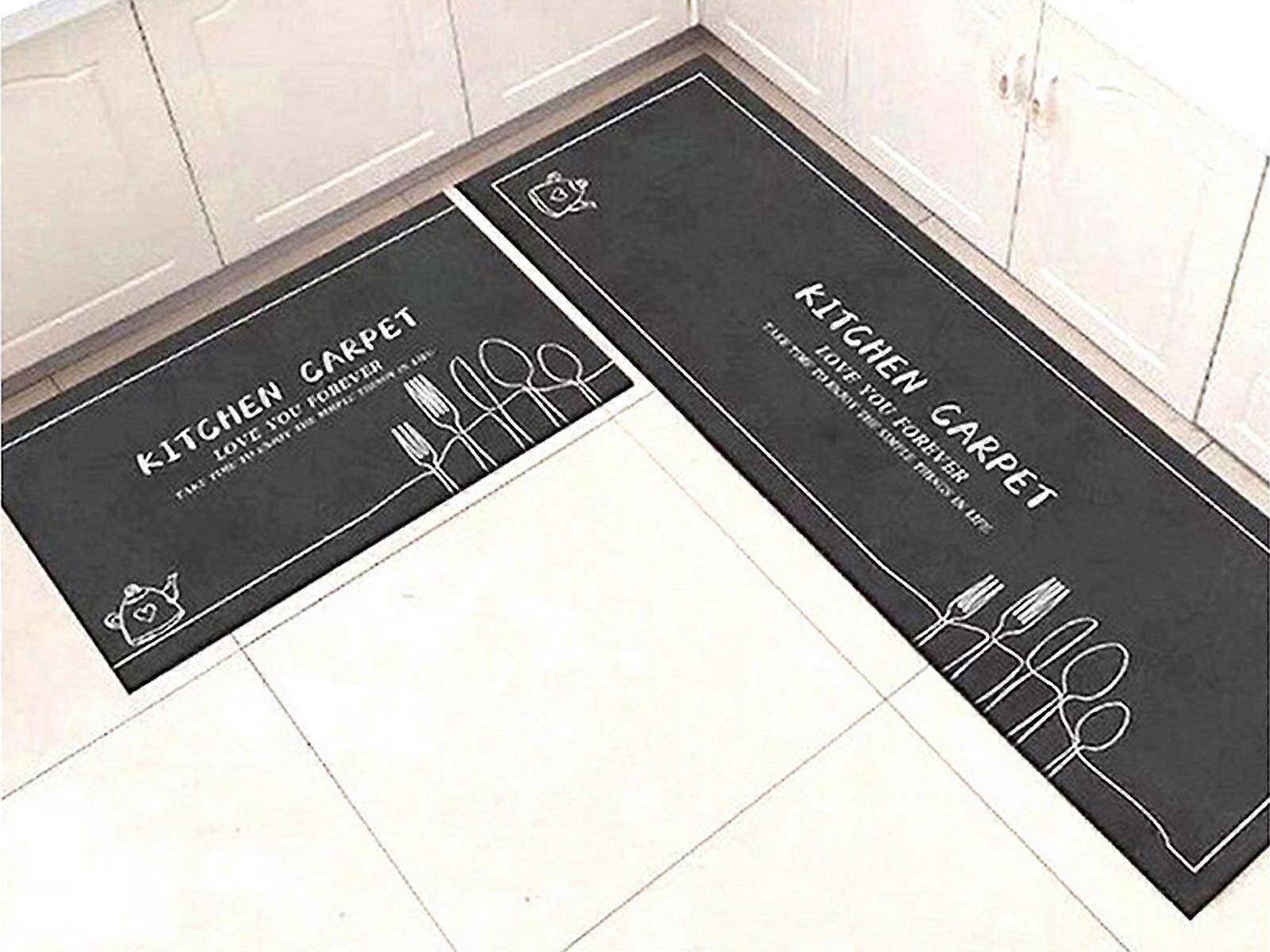 2Pcs Kitchen Mat Kitchen Rug Rectangular Floor Mat Set Area Rug - ST1