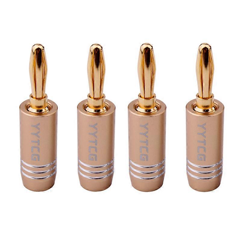 Speaker Terminal Banana Plug Connector Pure Copper 24K Gold-Plated Solderless Audio Cable Amplifier Binding Post Banana Adapters