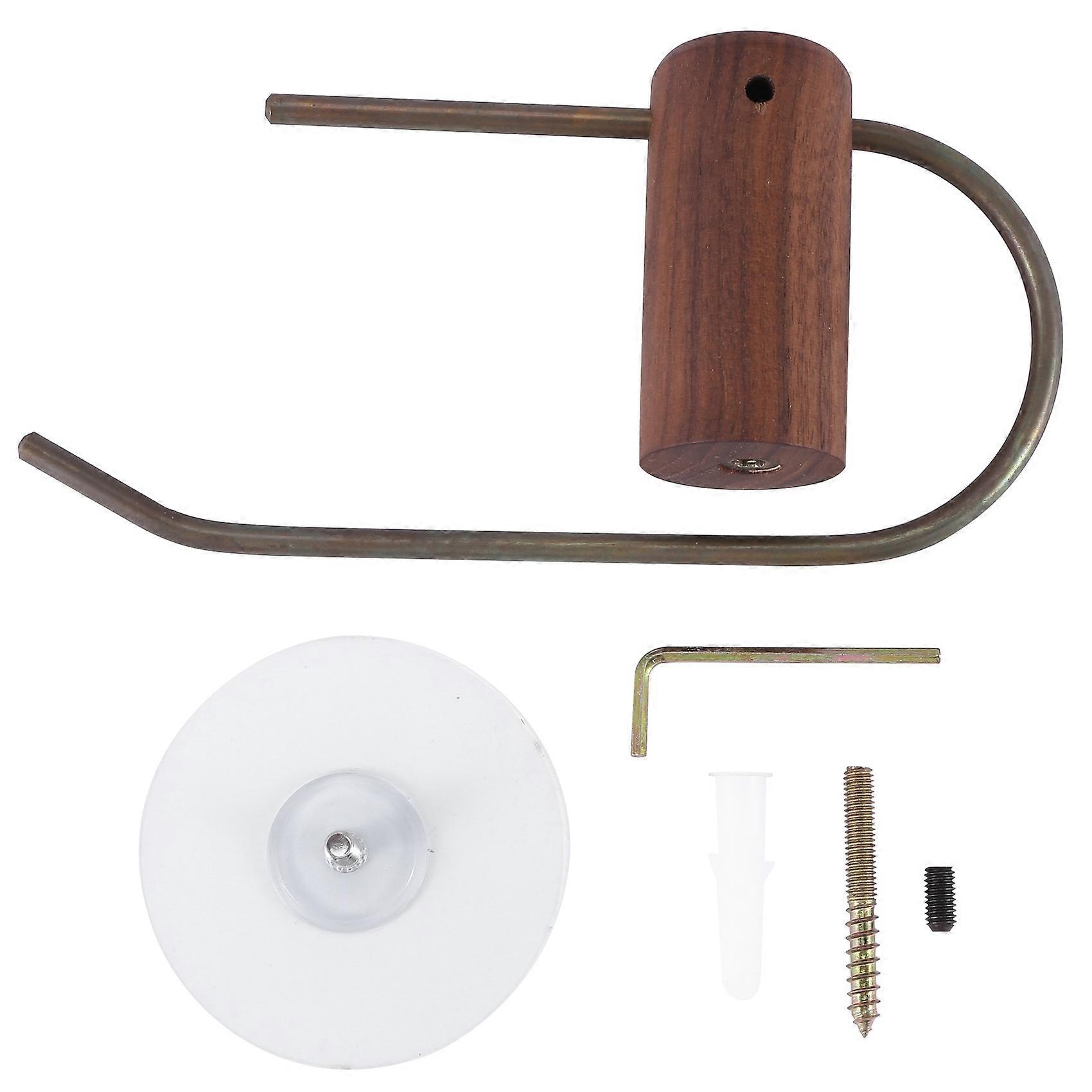Punch-Free Nordic Bathroom Roll Holder Brass Solid Wood Wall Hanging Napkin Holder Gold Toilet Pape