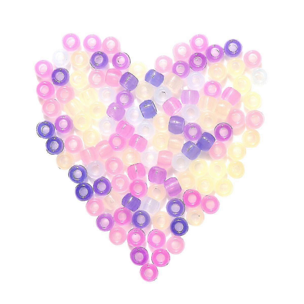 1000pcs Multi 7 Color Plastic Uv Beads Clear Beads Color Magically Changing Uv Reactive Pony Beads Light In The Dark For Jewelry Making