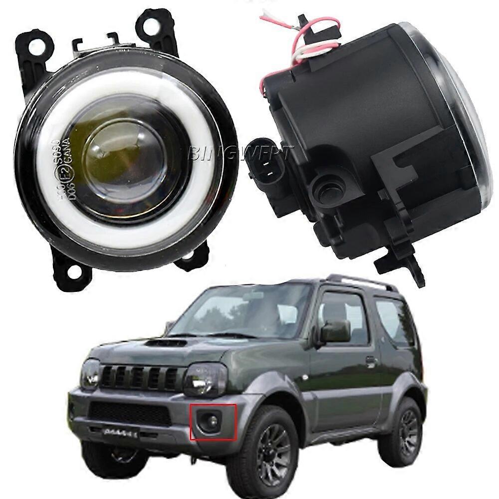 2PCS Car Fog Light LED Angel Eye DRL Daytime Running Lamp H11 12V For Suzuki Jimny Grand Vitara Swift SX4 Splash Ignis Alto XL7