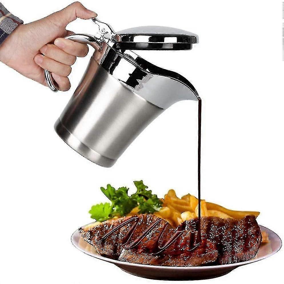 500ml Stainless Steel Double Insulated Sauce Boat / Sauce Jug With Lid, Storage