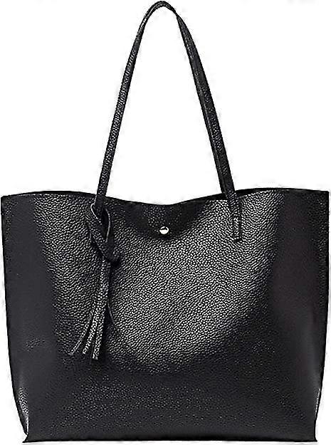 Tote Bag For Women,ladies Handbag,soft Pu Leather Large Capacity Women's Top Handle Shoulder Bag (black)