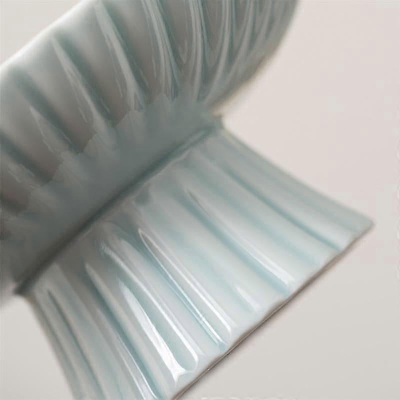 Retro Ceramic Cake Stand Fruit Dish Plate Ji Blue Glaze