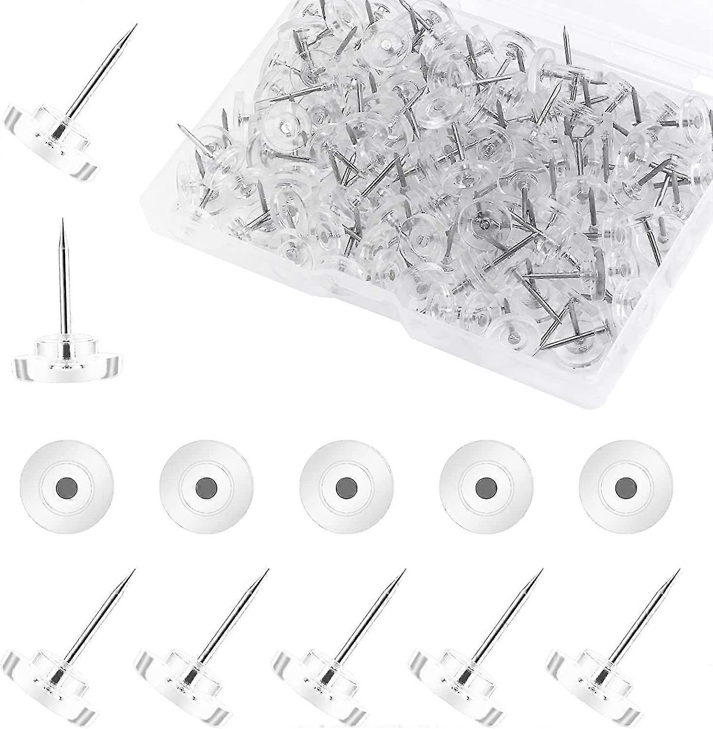 100 Plastic Bedbugs, Bugs With Steel Tips Flat Bugs For Cork Table Plastic Headpieces (transparent)