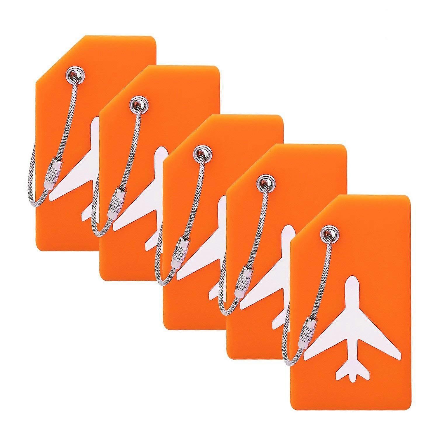 5 Pcs Silicone Luggage Tag With Name Id Card Perfect To Quickly Spot Luggage Suitcase