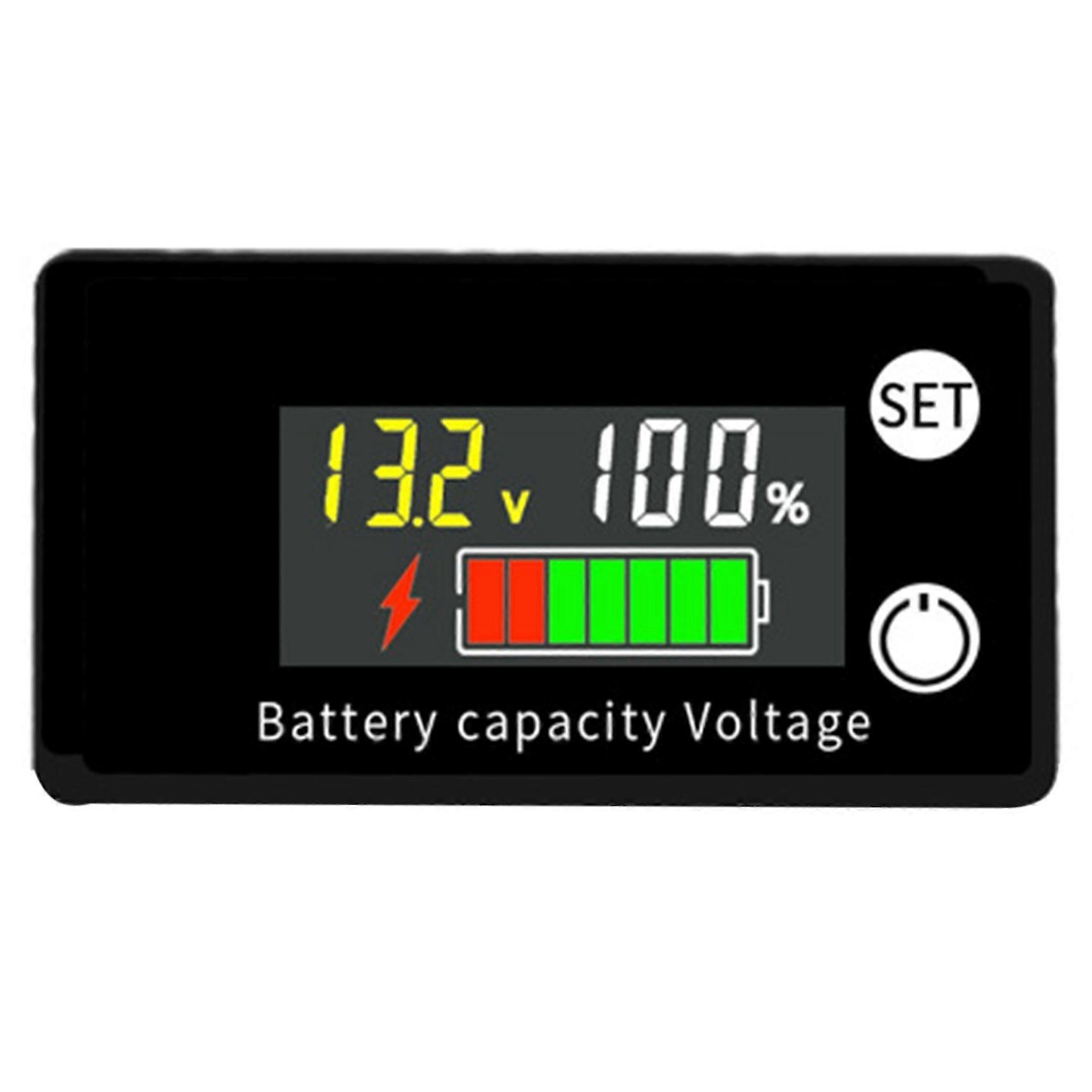 Battery Capacity Tester Lcd Color Screen Dc Voltmeter With Alarm Temperature Function For Electromo