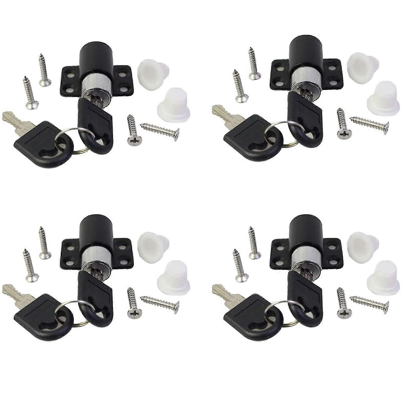 4 Pack Window Door Safety Lock With Key, Child Window Safety Lock, Sliding Door Lock Patio Cupboard Bolt Anti-theft Limit Restrictor Locks For Baby, B