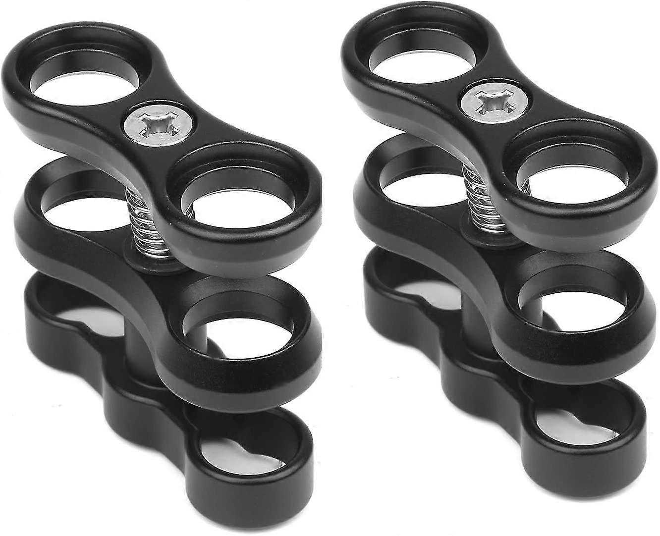2pcs Aluminum 25mm Balls Clamp For Double Submarine Arm Supports Stabilizer